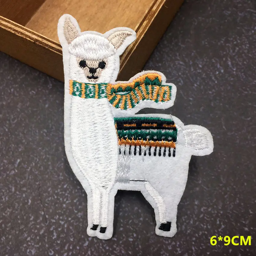 Llama Альпака аппликация патчи железо на para рубашка одежда Джерси кепки вышитые аксессуары значок на платье 6 шт