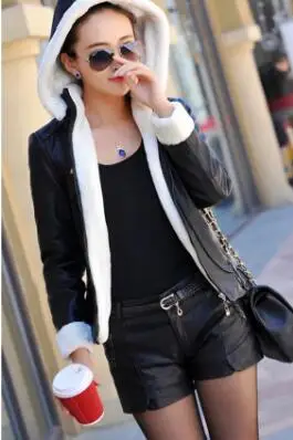 2018 меховое пальто новая зимняя кожаная куртка плюс бархатная теплая Корейская