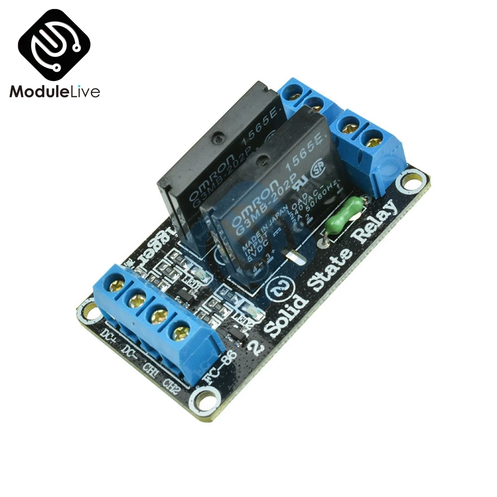 2 канальный G3MB 202P 5 В DC твердотельный релейный блок питания для интерфейсного