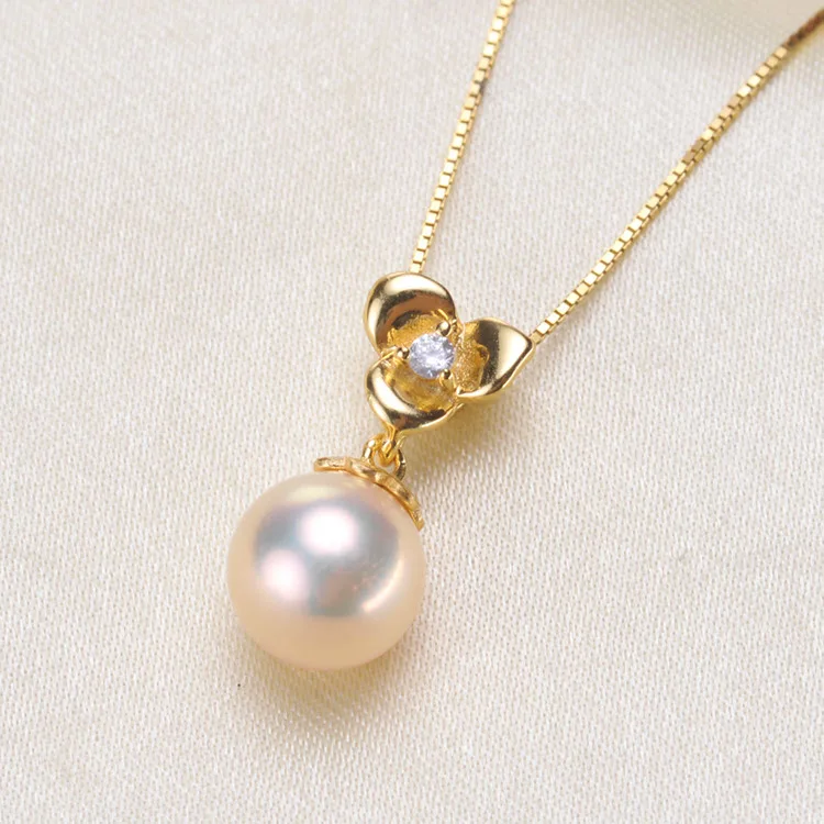 

S925 Sterling Silver Pearl Pendant Findings In Flower Design Women DIY Pearl Pendant Components 6Pcs/Lot
