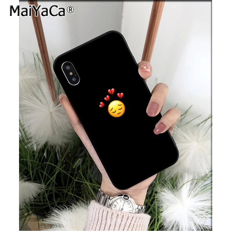 MaiYaCa черный мягкий чехол из ТПУ с разбитым сердцем для Apple iPhone 8 7 6 6S Plus X XS MAX 5 5S SE