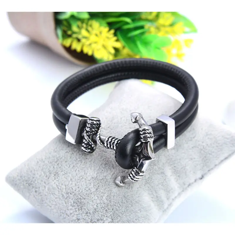 Горячая Распродажа магнитные браслеты из нержавеющей стали с якорем ювелирные