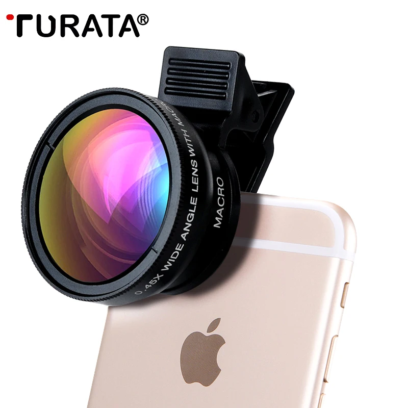 TURATA объектив камеры телефона 2 в 1 профессиональный HD комплект [0.45X широкоугольный