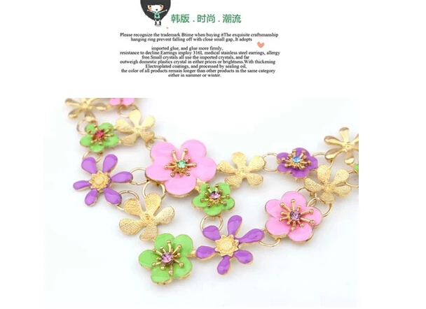 Pure and fresh rural wind brief paragraph sweater chain Ms Bohemia flower stitching fashion necklace | Украшения и аксессуары