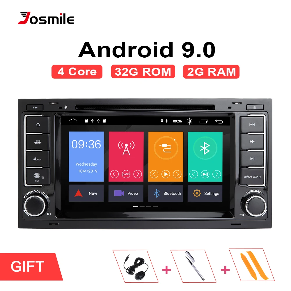 Josmile автомобильный мультимедийный плеер 2 din Android 9,0 gps для VW Volkswagen Touareg T4 Transporter T5 навигация Авторадио 2004-2011