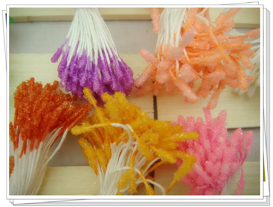 Бесплатная доставка Двойные наконечники 22 цвета стеклянные тычинки для