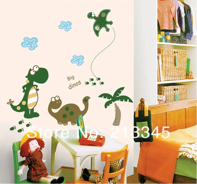 [Fundecor] Новые большие наклейки на стены с динозаврами для детской комнаты, декоративные наклейки на стену 6326