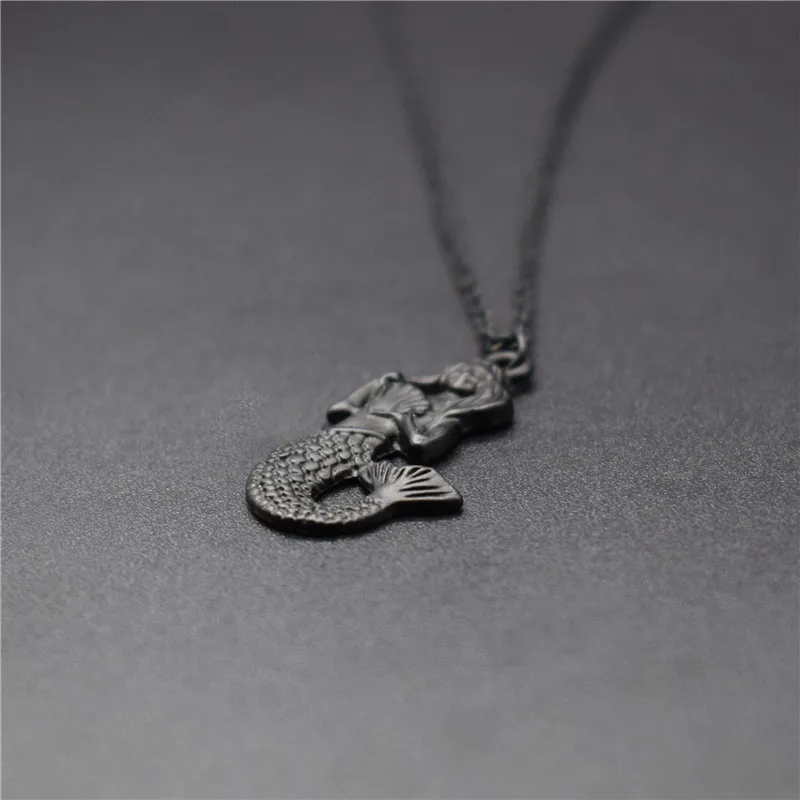 New Little Mermaid Charm Necklace Trendy Metal Sea Jewellery Pendant Women | Украшения и аксессуары