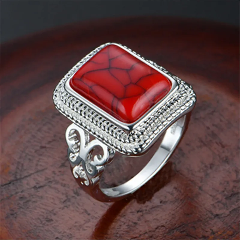 2019 Новое Винтажное кольцо под старину натуральный камень красный/светильник