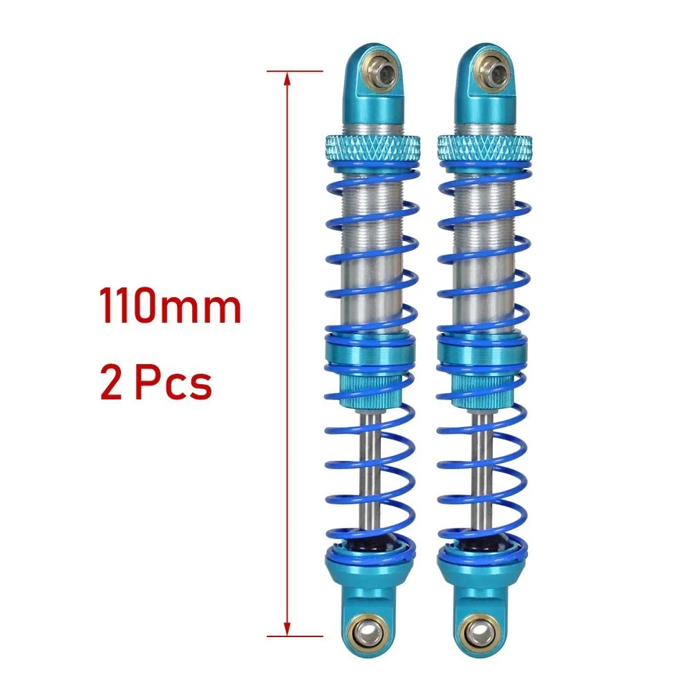 110mm 2pcs Масляный Регулируемый 80 мм, 90 мм, 100 мм, 110 мм, 120 мм, металлический амортизатор для 1/10 Rc автомобилей, запчасти для грузовиков, гусеничный осевой Scx10 Trx4 D90 - Цвет: 110mm 2pcs