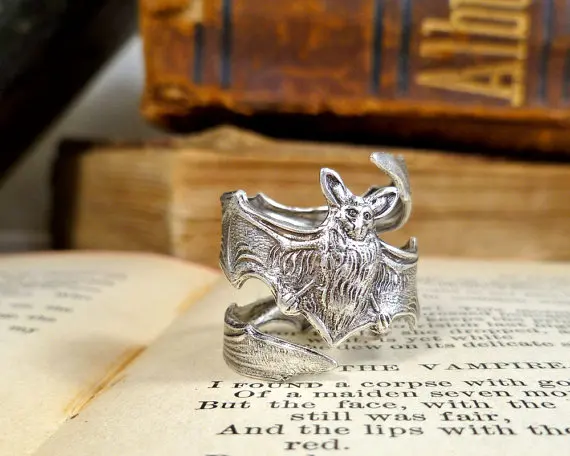 Винтаж регулируемое кольцо летучая мышь высокое качество Брендовая