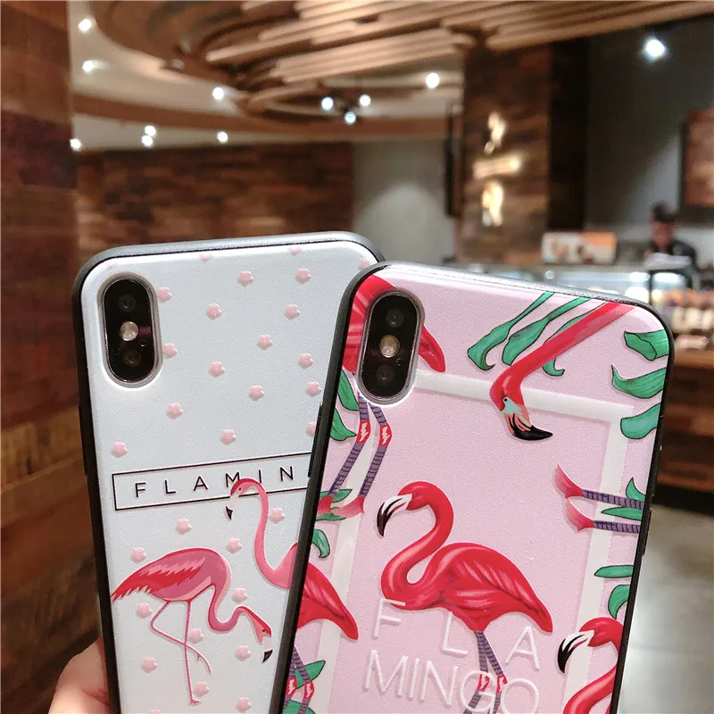 Милые животные чехол для iPhone X XS max XR 6 6s 7 8 плюс Чехол письмо Фламинго Роскошные XSmax