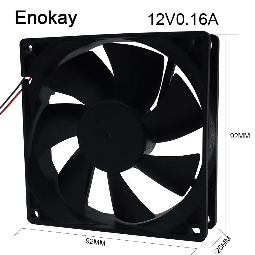 Оптовая продажа 2 шт. Enokay 9225 DC вентилятор 12 В 24 2Pin 92 мм x 25 Бесщеточный Охлаждающий
