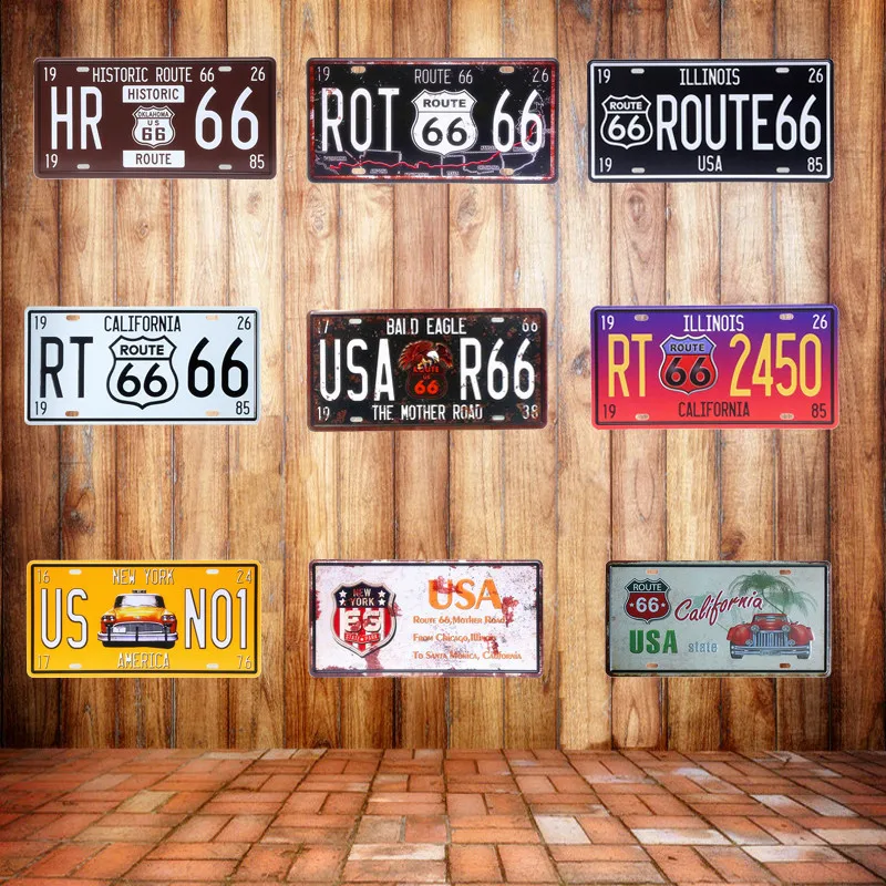 15X30 см Route 66 винтажные металлические знаки бар мотоцикл автомобиль гараж домашний декор номерные знаки декоративные инструменты наклейки на стену N153
