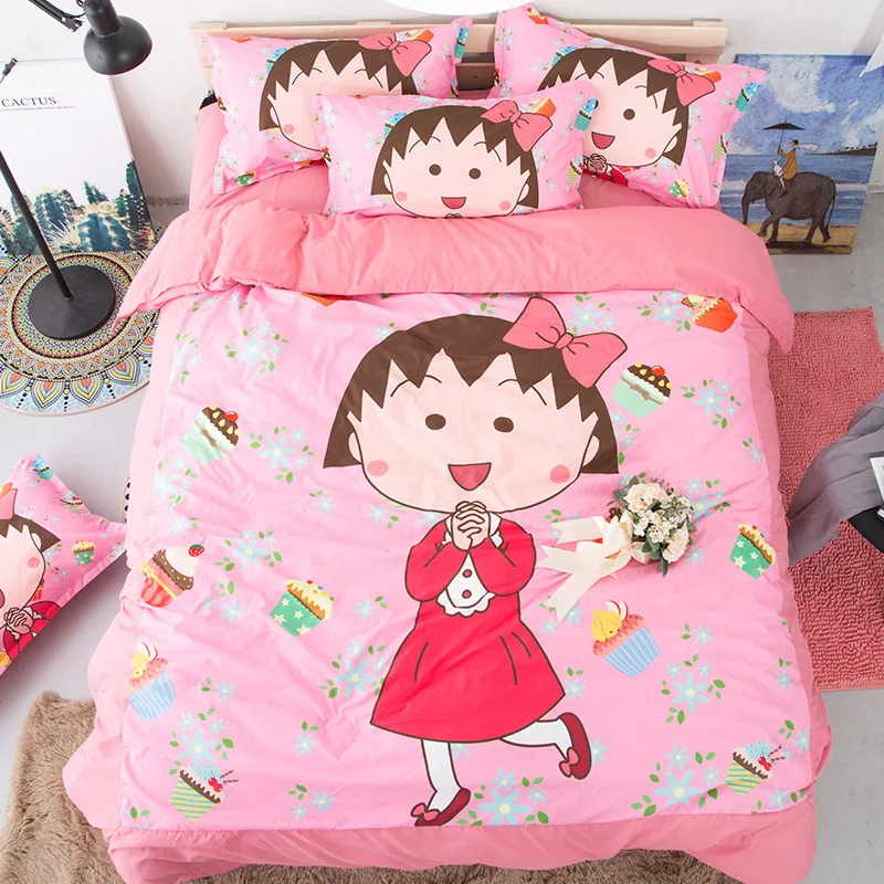 Комплект постельного белья Аниме Chibi Maruko Chan для девочек/детей 3/4 шт. комплект