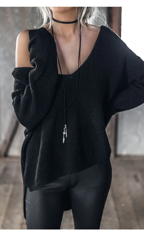 Теплая черная Женская модная зимняя Толстая Толстовка с рукавом летучая мышь и v