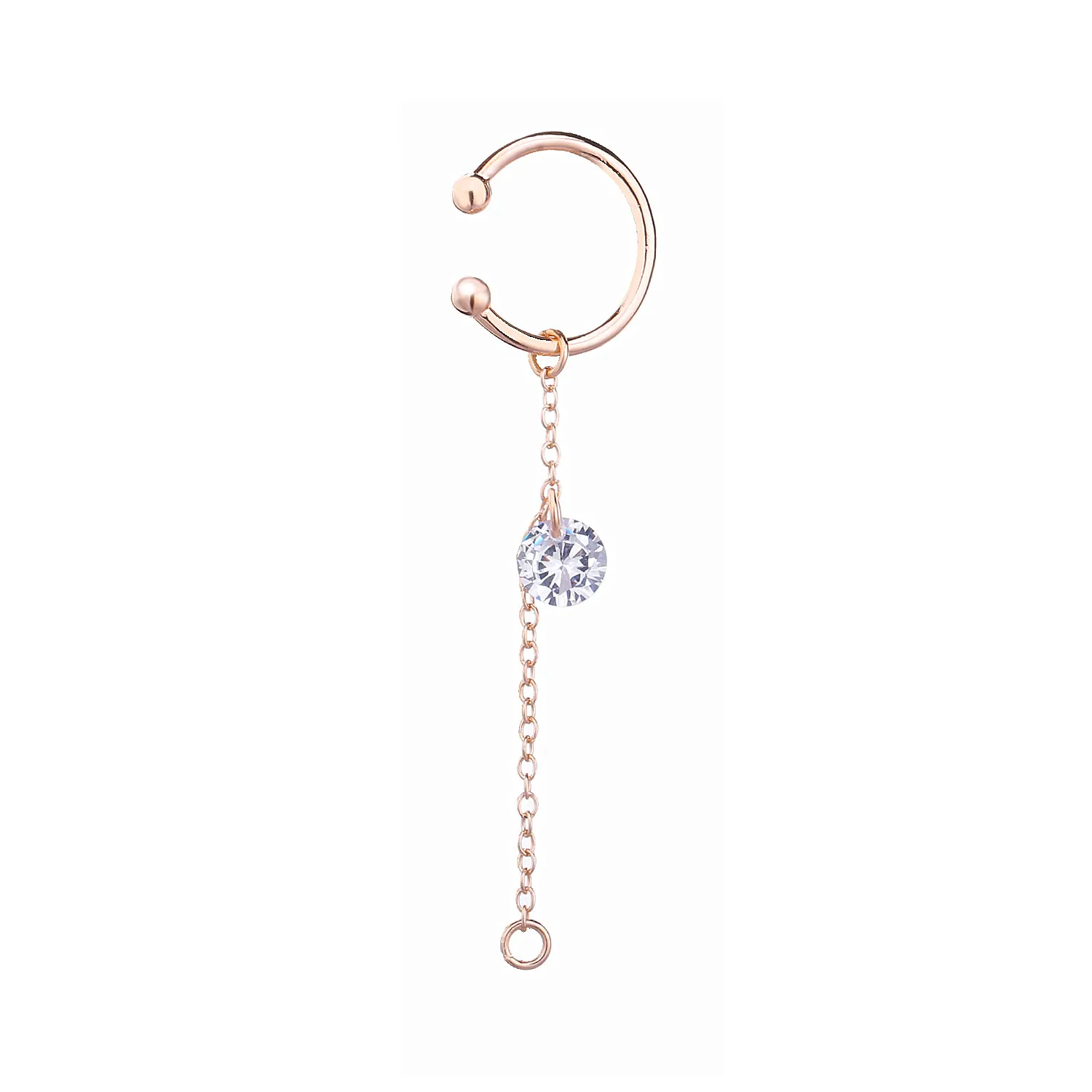 Rose Gold Moonnory 925 стерлингового серебра без пирсинга клипсы ушные манжеты женские красочные серьга в виде клипсы непроколотое ухо клипсы модные - Окраска металла: Rose Gold