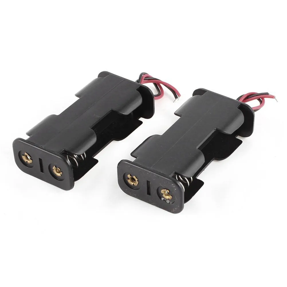 Высокое качество 1 шт. 2 Pin черный пластик 2x3 V AAA батарейный отсек держатель| |