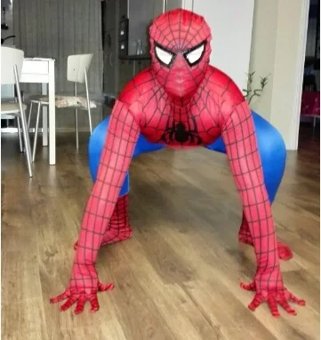 Потрясающий костюм Человека паука Костюм Супергероя человека для взрослых