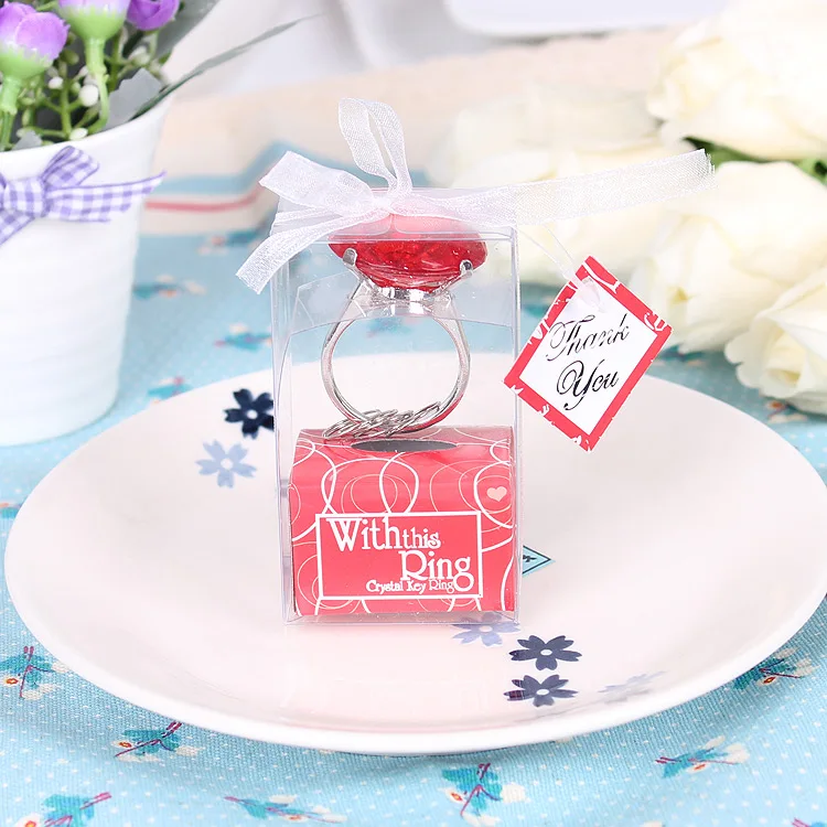 10 шт./лот подарки на свадьбу день рождения акриловое кольцо палец с кристаллами