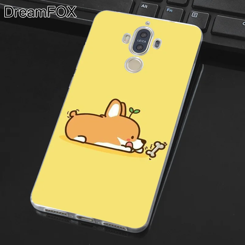 DREAMFOX M317 Cut Corgi Soft TPU Silicone Case Cover For Huawei Mate Nova 2 9 10 20 30 Lite Pro Plus |