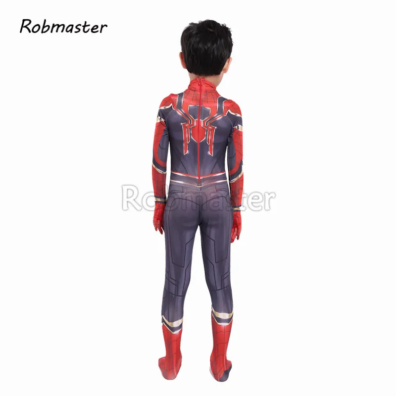 Newest Iron Spiderman Cosplay Costume Avengers Spider Zentai for Kids Boys Halloween Superhero Spiderman Bodysuit Suit Jumpsuit