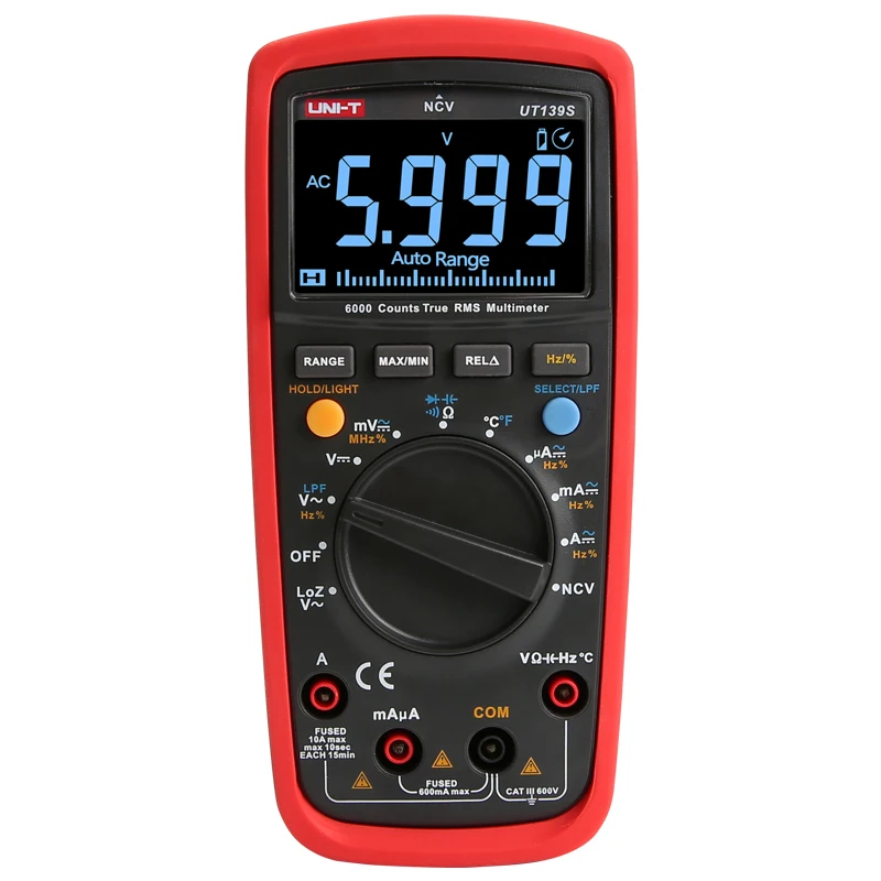 UNI T UT139A/UT139B/UT139C/UT139E/UT139S True RMS цифровой мультиметр VFD/NCV/измерение