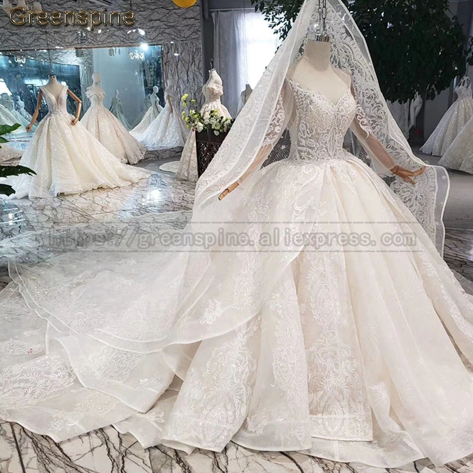 Зеленое винтажное индийское свадебное платье Vestido Sposa мусульманское свадебное платье с длинным рукавом Роскошные кружевные свадебные платья с бисером