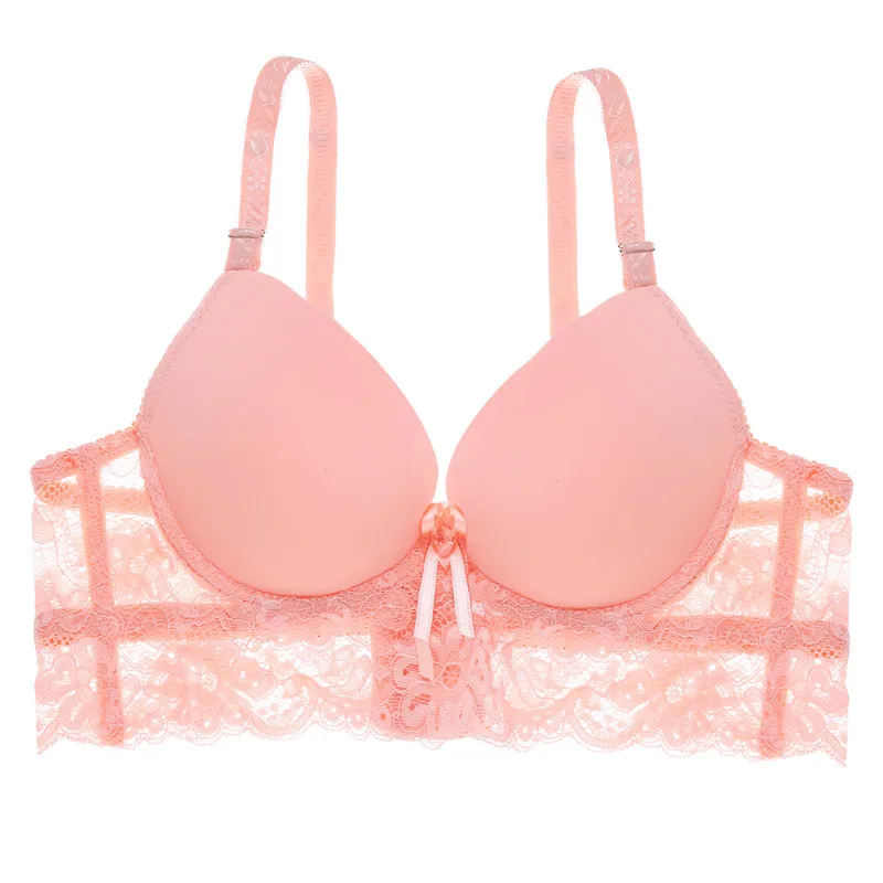 Pink Кружевной бюстгальтер, модный, 6 цветов, размера плюс, нижнее белье, пять крючков и глаз, пуш-ап, бюстгальтеры для женщин, сексуальный бюстгальтер Modis, бюстгальтер на косточках, 40, 42 - Цвет: Pink