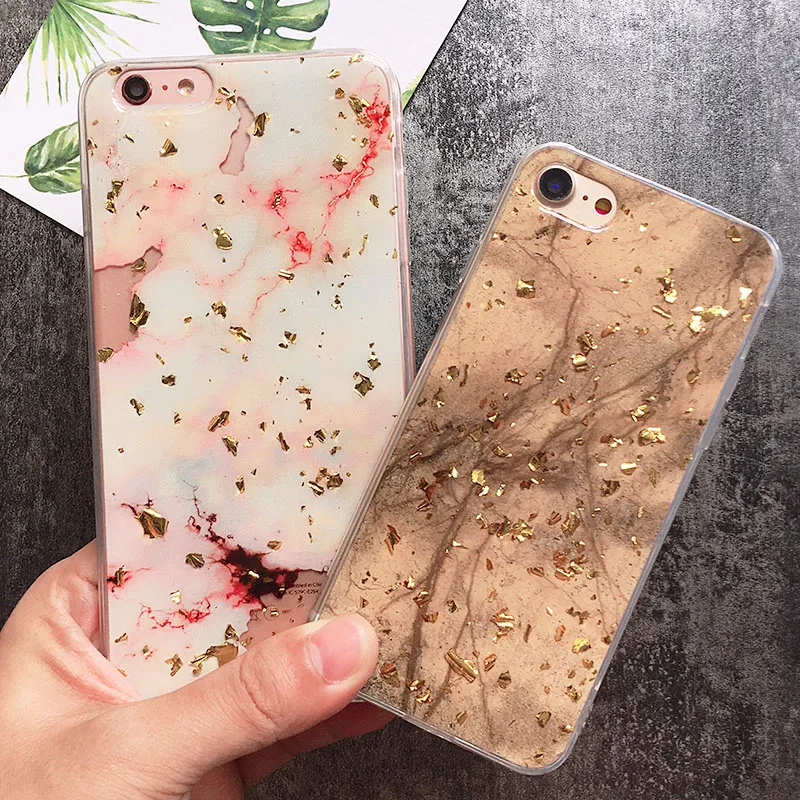Роскошные чехлы для телефонов iPhone 6 s чехол из золотистой фольги с блестящими