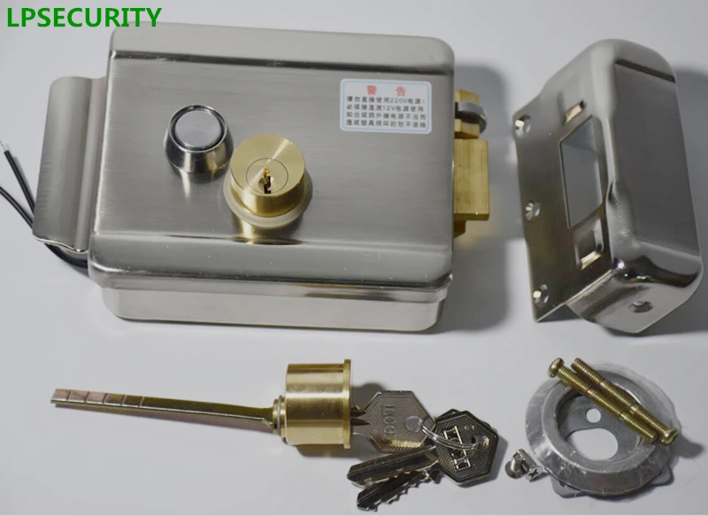 LPSECURITY электрический электронный дверной замок для дверного звонка домофон система безопасности доступа с аварийной ручкой