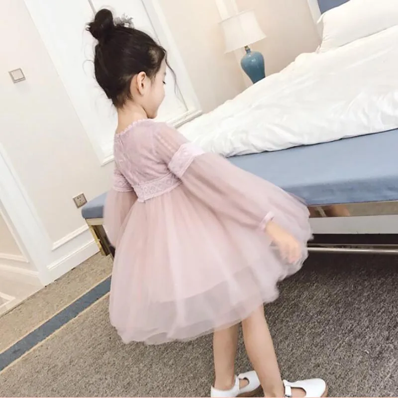 Girls Long Sleeve Dress Princess Spring Summer 2019 Girl Party For Clothing Kids Lace Sweet Children Dresses | Детская одежда и