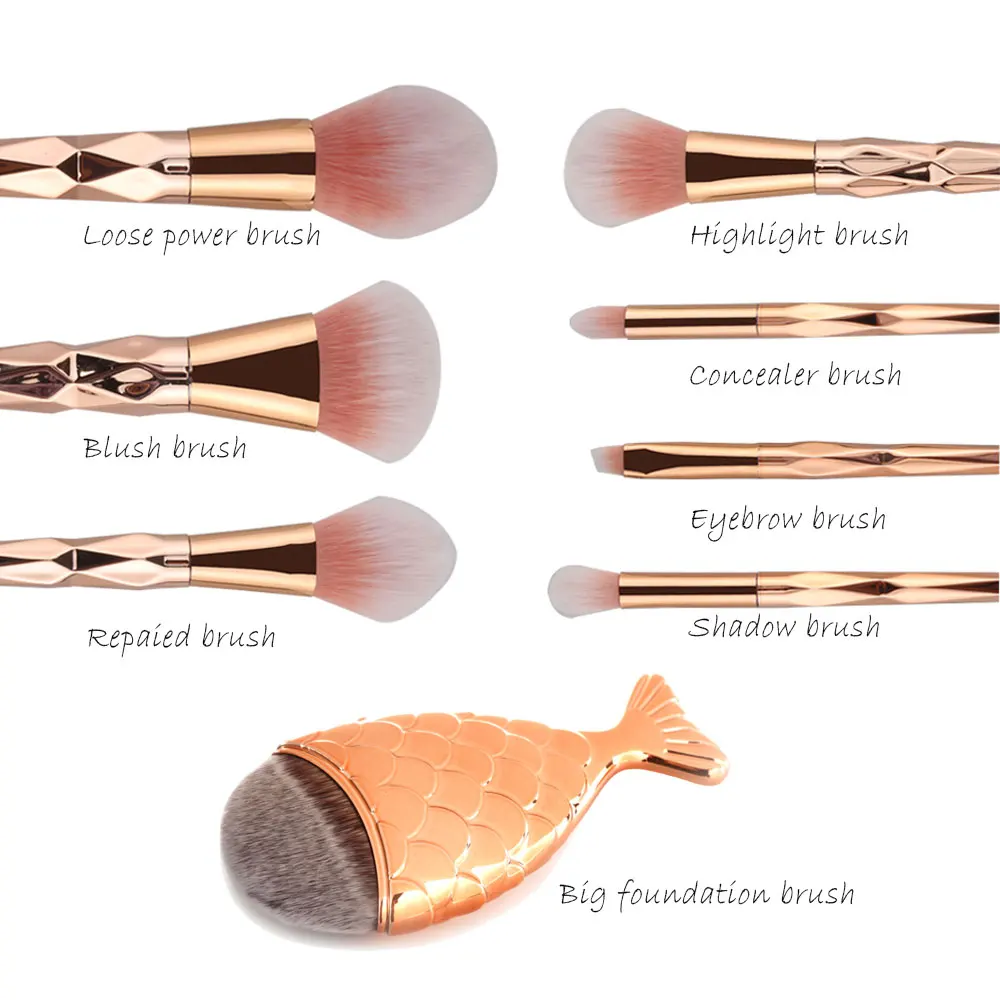 7 8 шт. набор кистей для макияжа|makeup brush set|brush setgold makeup set |