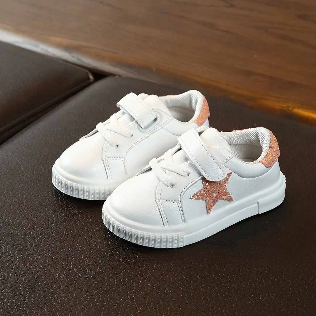 Perimedes Children Kids Baby Girls Boys Bling Star School Flat Sport Sneakers Casual Shoes | Детская одежда и обувь