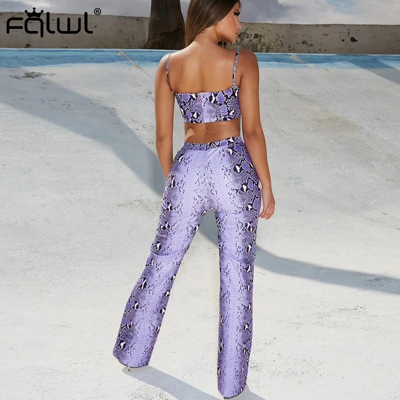 FQLWL повседневный комплект из двух предметов со змеиным принтом спортивный костюм