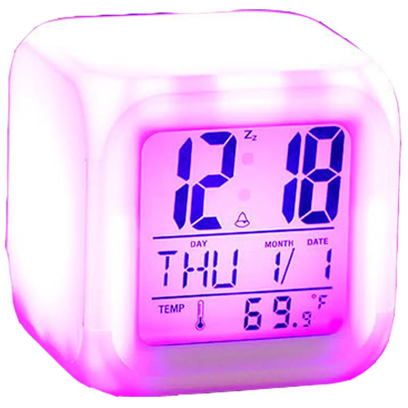 Цифровые часы-будильник светящиеся творческие мини-часы для девочек 7 цветов