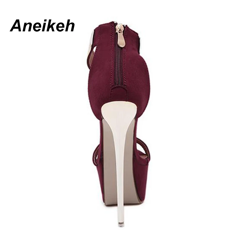 Женские босоножки с ремешком на щиколотке Aneikeh вечерние туфли лодочки платформе