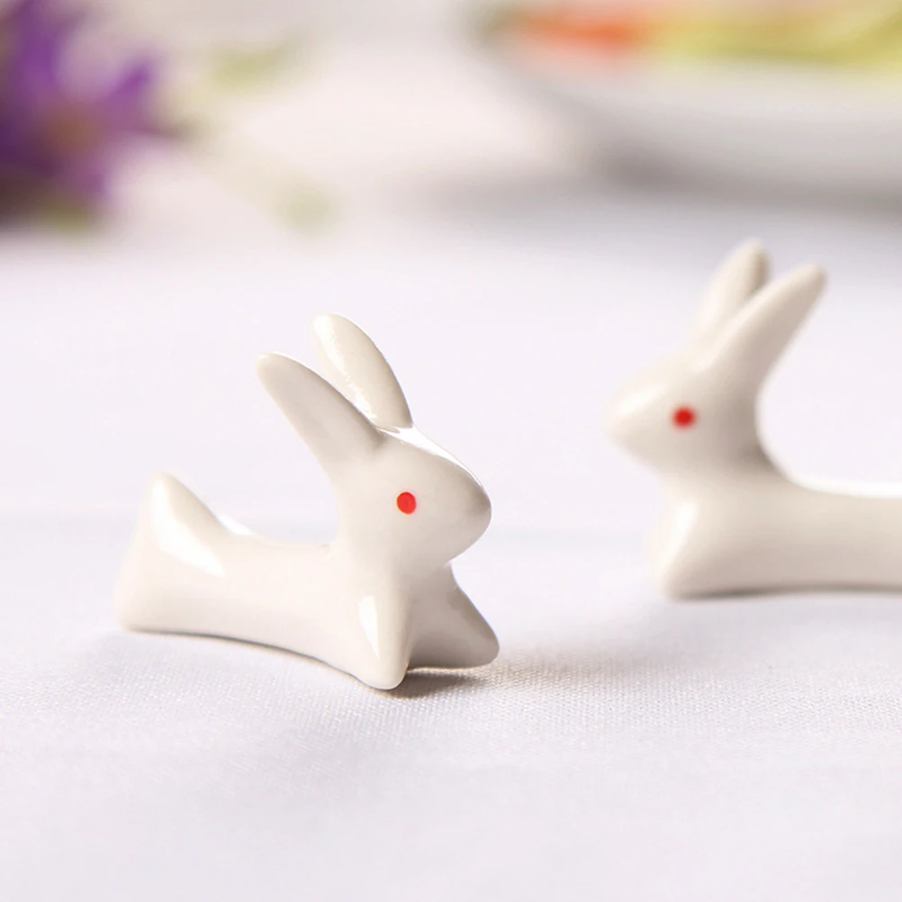 4 шт Кролик Форма стойка для палочек еды фарфор в японском стиле ложка держатель