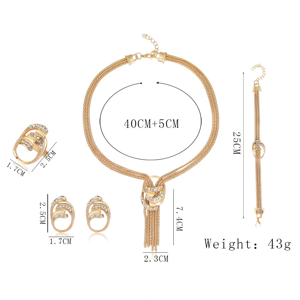 Комплект стразы из колье серёг и браслета с кристаллами | Украшения аксессуары