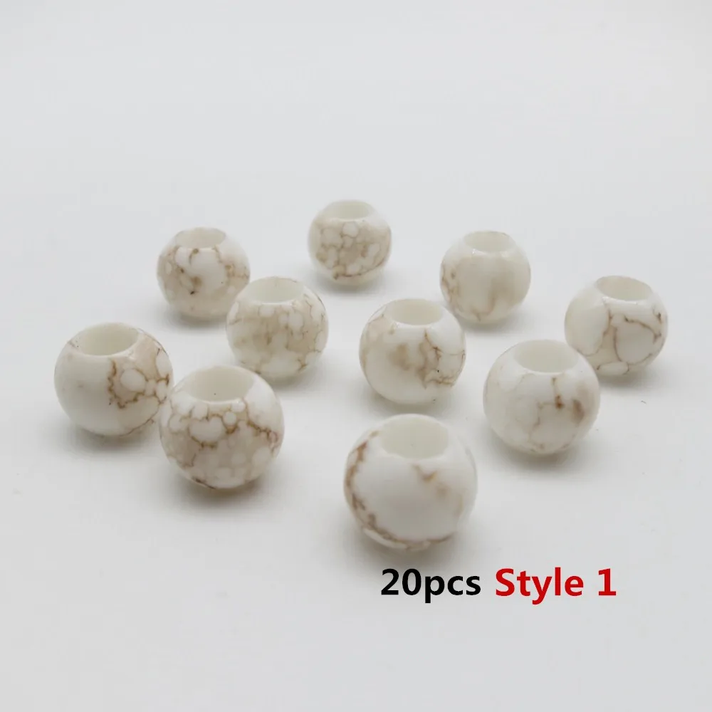20pcs Style 1 10 шт-20 шт Различные 3 стиля вязания крючком Дети косички волосы косички страшный дредлок Бусы Кольца трубка плетение аксессуары для волос - Цвет: 20pcs Style 1