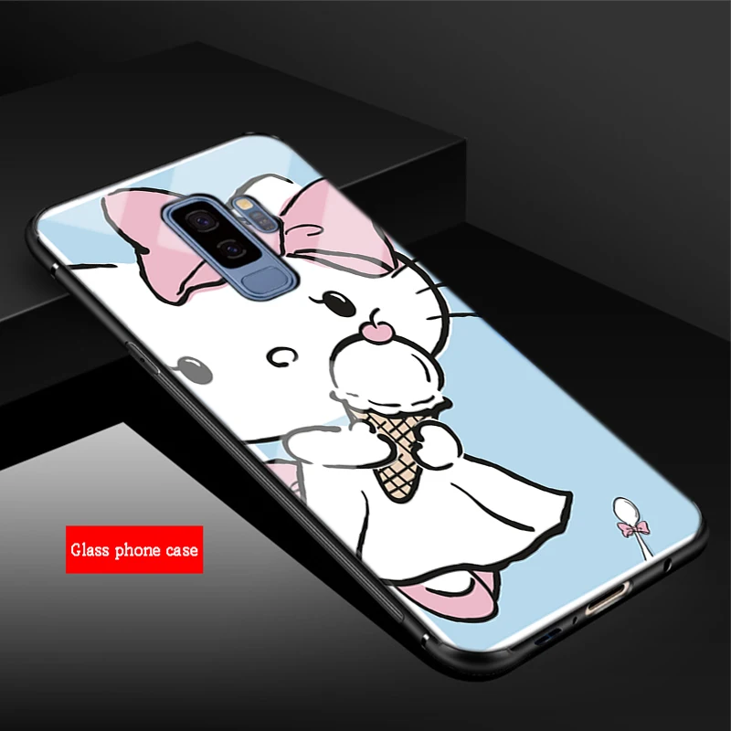 Модный Рисунок «Hello Kitty» закаленное Стекло чехол для телефона для samsung Galaxy A6 A6S A8 A8S J6 J8 S8 S9 S10 PLUS, NOTE 8, 9 - Цвет: B19041508-07.jpg