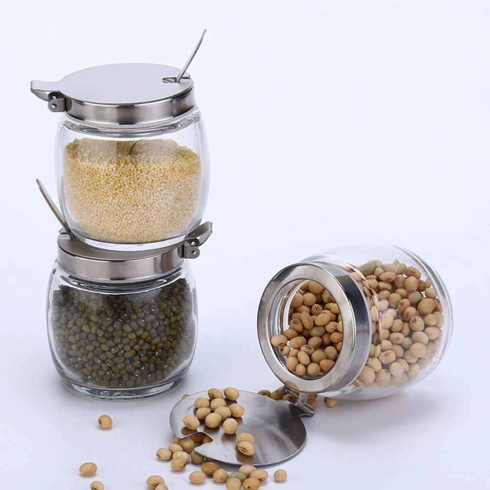 

RSCHEF A set of three pieces of seasoning jar with a thick glass bottle