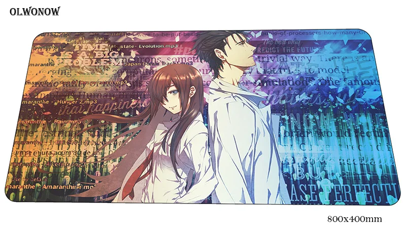 Steins gate коврик для мыши геймер 80x40 см игровой коврик для мыши с мультяшным рисунком notbook Настольный коврик Великолепная padmouse игры pc геймер коврики геймпад - Цвет: Size 800x400x2mm