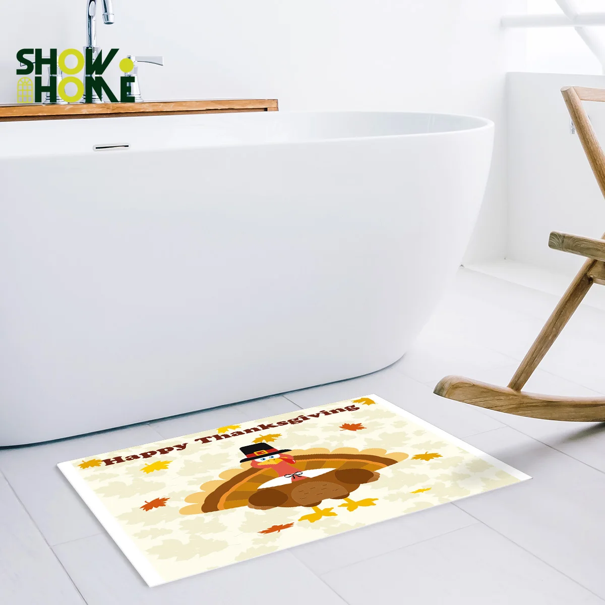 Showhome Турецкая занавеска для душа на День Благодарения Набор ковриков из 2