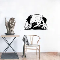 Sleeping Dog Wall Decal Puppy Pug Vinyl Sticker Cute Animals Home Decor Ideas Room Interior Bedroom Design Wall Art H184