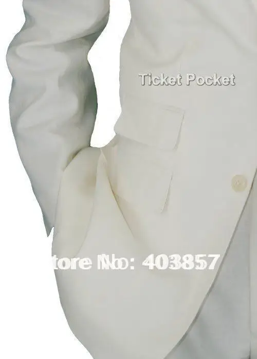 Мужской костюм цвета слоновой кости шерстяной на заказ современный с двумя