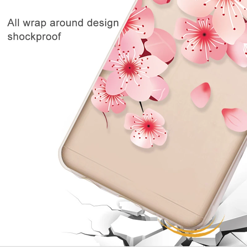 LANCASE Cartoon Case for Redmi 4X Flower Cute Tiger TPU Silicone Clear Xiaomi Cover 3D Relief Casa Hoesje |