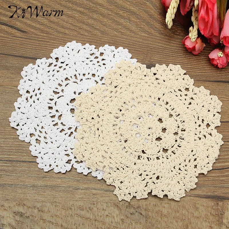 Столовые приборы 2 цвета круглые столовые вязаные крючком кружево Декор для дома