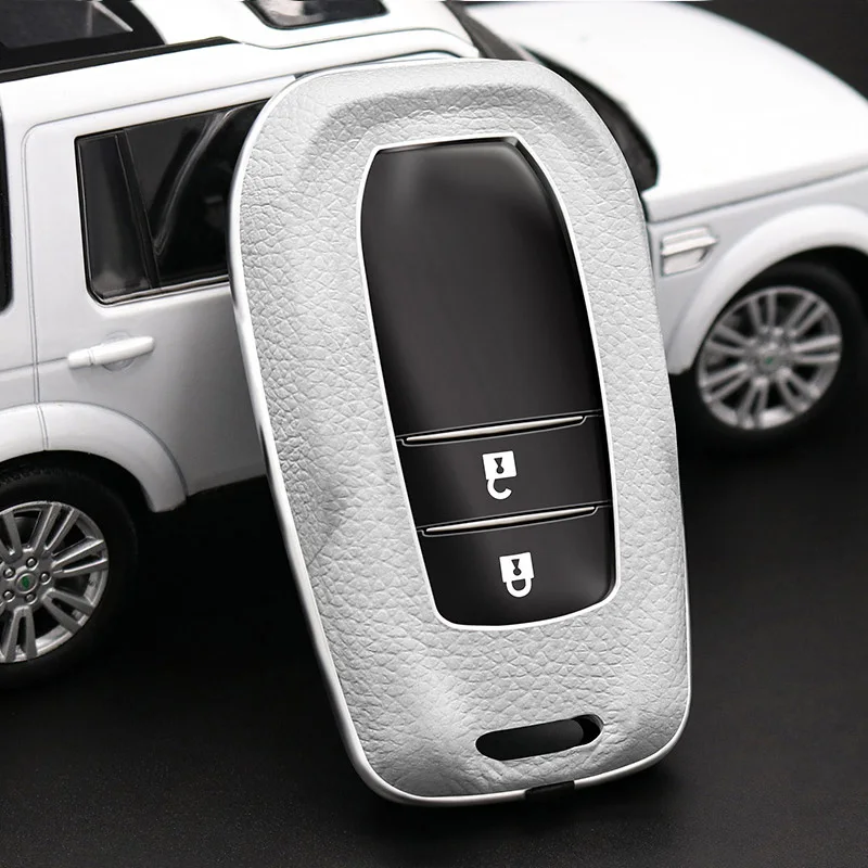 white single shell Для Toyota Hilux Fortuner Land Cruiser Camry, Crown RAV4 Highlander натуральная кожа Футляр для дистанционного ключа чехол-накладка мягкий чехол-держатель - Название цвета: white single shell
