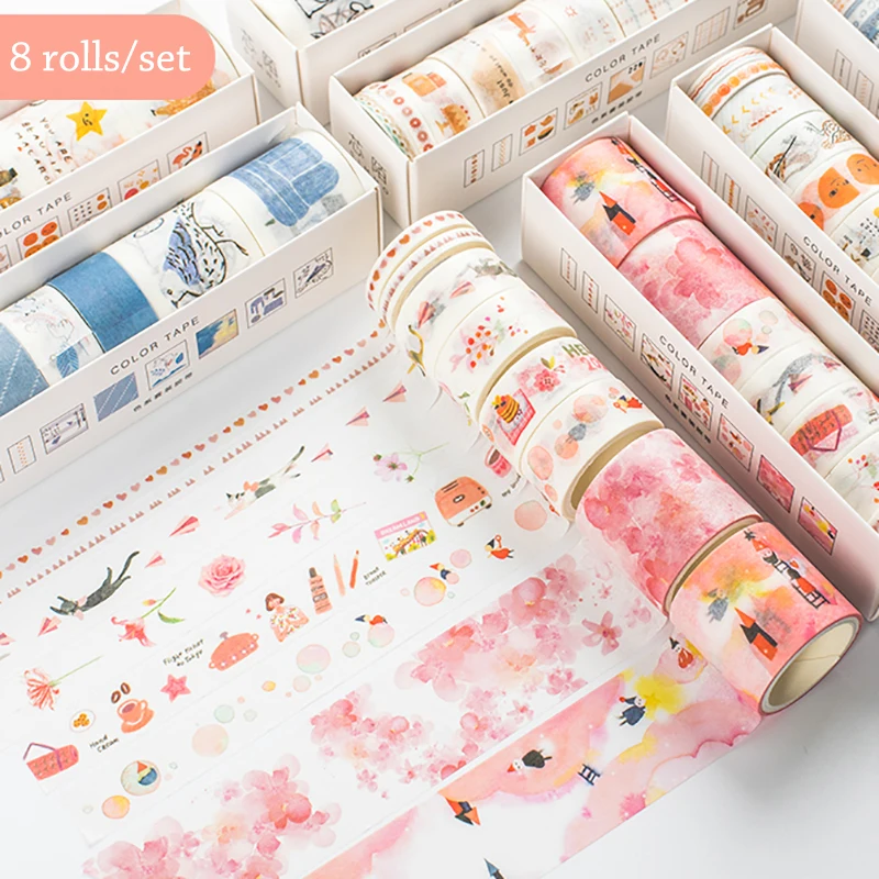 8 шт./компл. Творческий мультфильм лента Washi милый дневник "сделай сам" Пуля журнал Скрапбукинг декоративные наклейки Бумага симпатичные канцелярские принадлежности